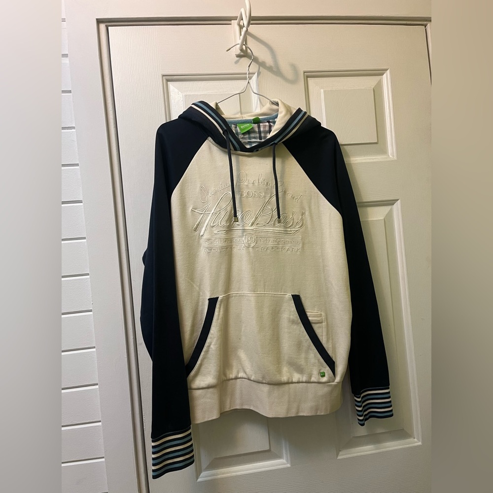 Hugo Boss hoodie white size medium